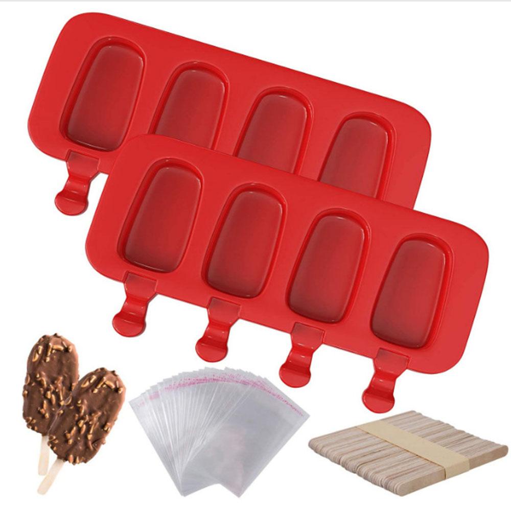 YIYU Khuôn Silicone Cấp Thực Phẩm 4 Ngăn Tự Làm Kem Cho Bé