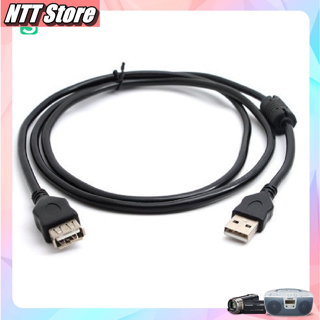 Dây cáp nối dài USB Đen dùng  để nối dài USB 1 đầu đực 1 đầu cái loại xịn - Máy tính TT