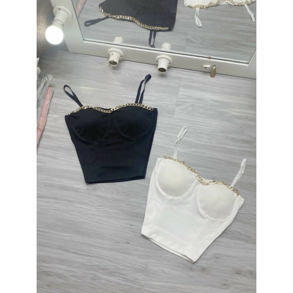 Áo dây cúp phối sang chảnh phối xích