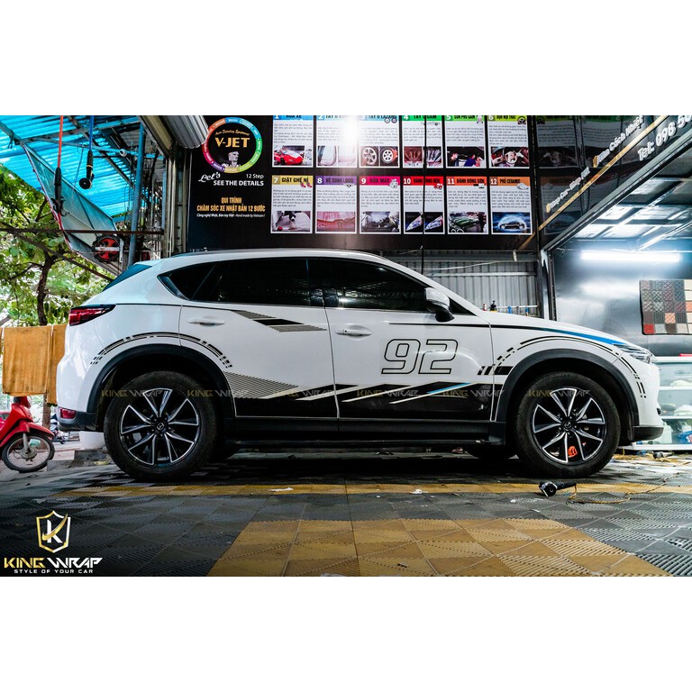Tem xe ô tô Mazda thể thao cao cấp 3 lớp