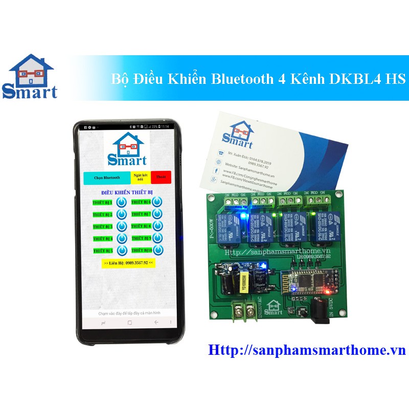 Bộ điều khiển thiết qua bluetooth 4 kênh