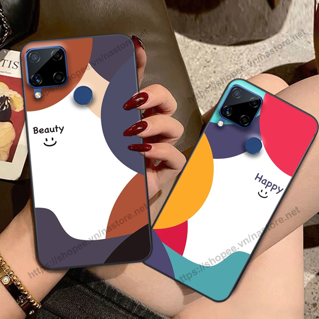 Ốp lưng Realme C12 / Realme C15 / Realme C17 / Realme 7I mặt cười, họa tiết caro đơn giản đẹp cute