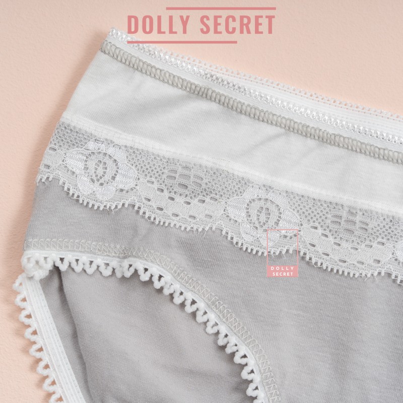 Quần lót nữ cotton viền ren đáng yêu kháng khuẩn dễ thương nữ tính nhiều màu DOLLY SECRET QL017 | BigBuy360 - bigbuy360.vn