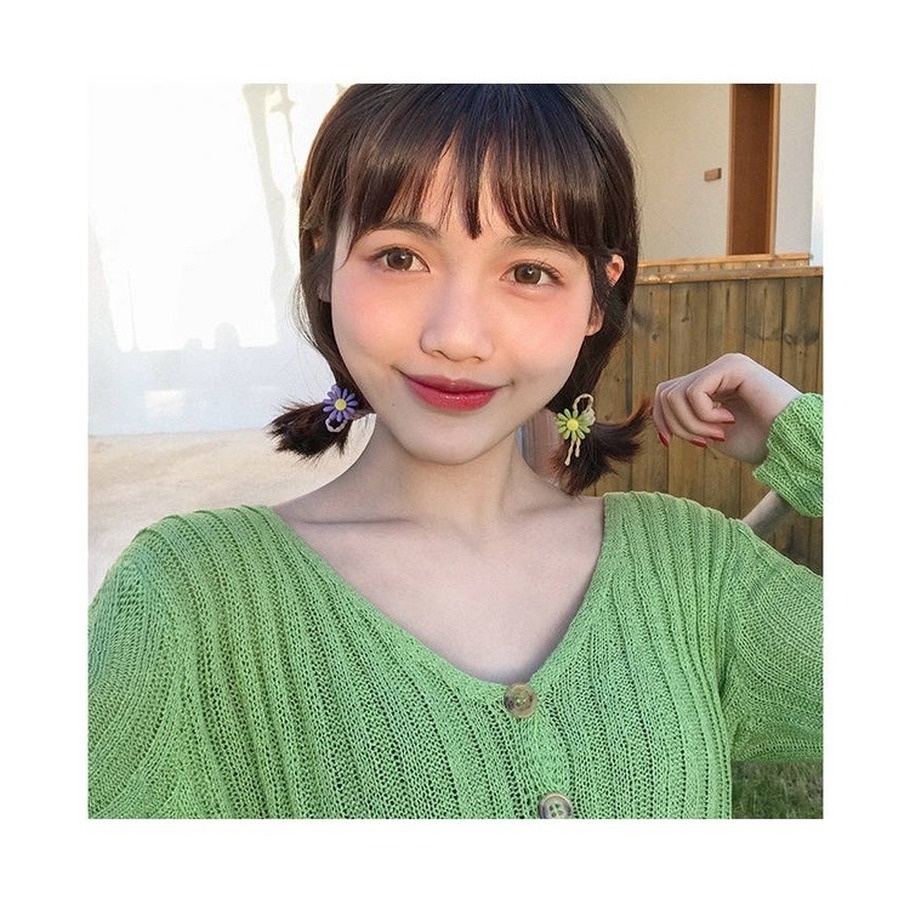 Dây Cột Tóc Cao Cấp In Họa Tiết Hoa Cúc Nhỏ Dễ Thương Phong Cách Hàn Quốc Thời Trang Cho Nữ