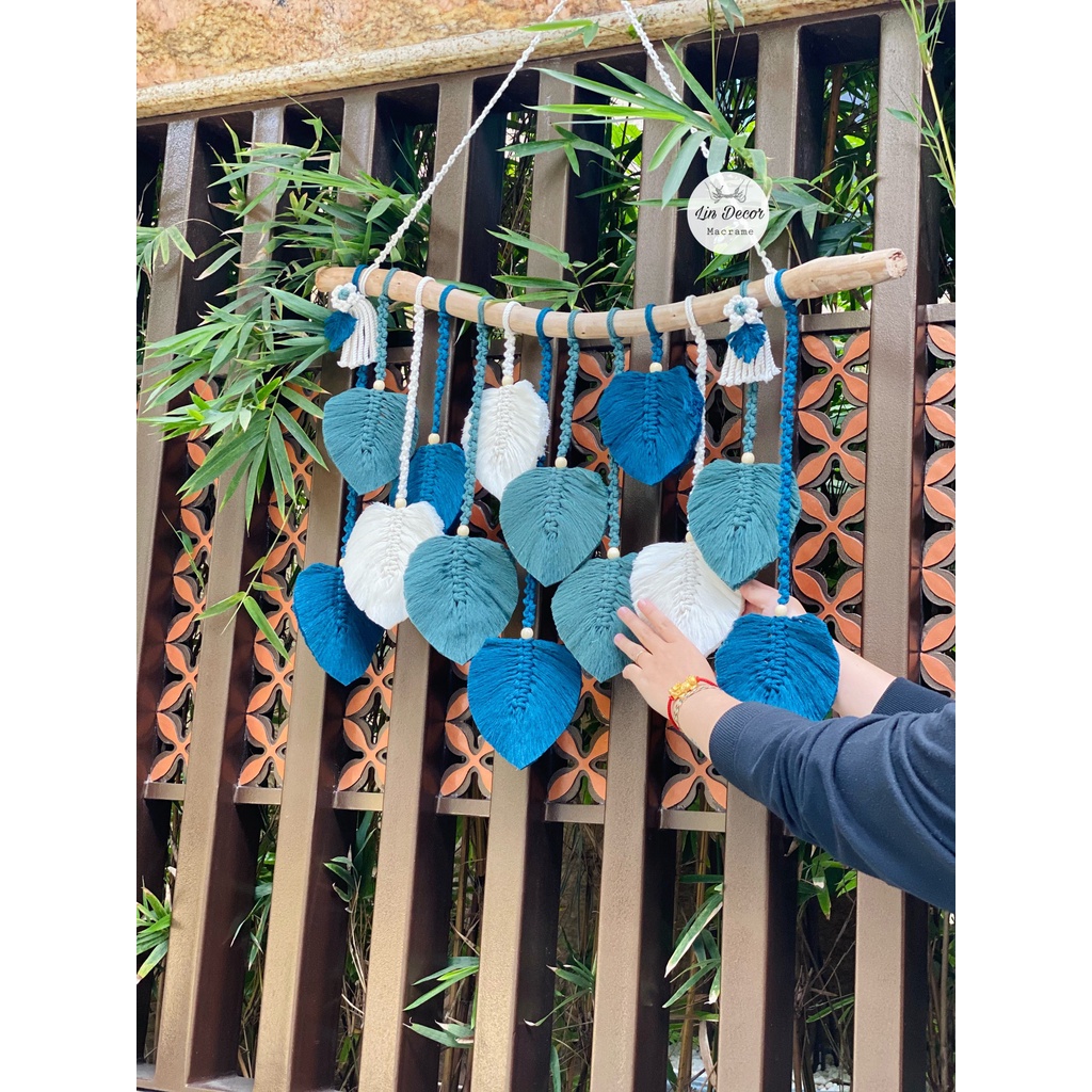 Mành Lá Macrame Trang Trí Decor Phong Cách Bắc Âu Mix Nhiều Màu
