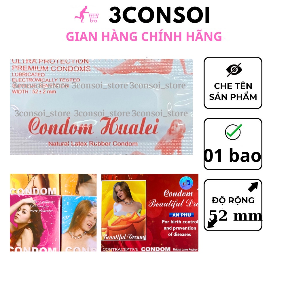 Bao cao su An Phú giá rẻ, bao cao su trơn gia đình, nhà nghỉ, lẻ 01 bcs