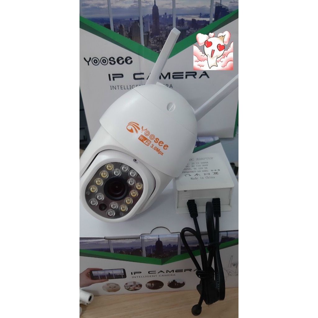 CAMERA WiFi Yoosee 360 Ngoài Trời Siêu Nét 3.0Mpx, ống kính rộng - đàm thoại 2 chiều, có màu ban đêm, bảo hành 12 tháng