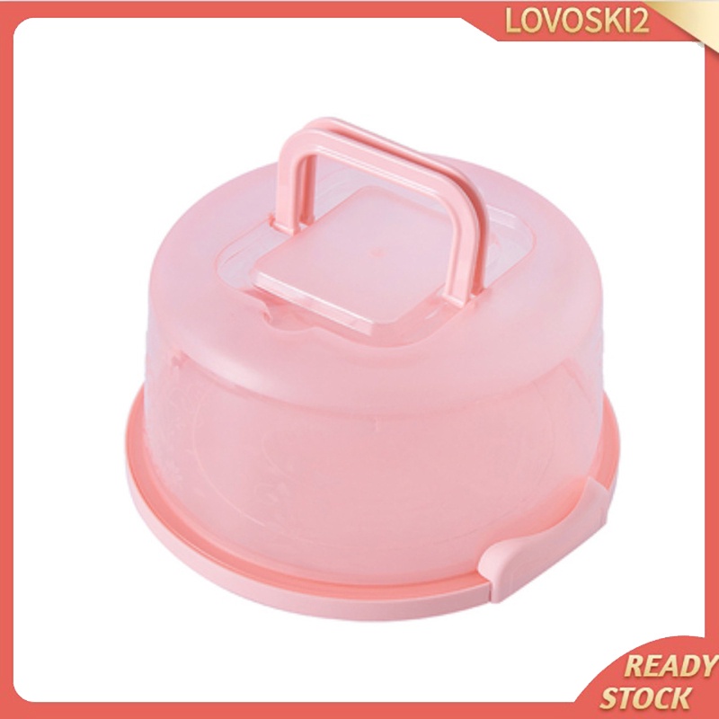 Plastic Cake Box Round Cake Storage Carrier Container Lockable Lid Blue