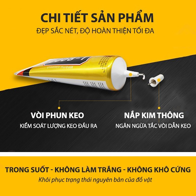 Keo E8000 Đa Năng ✅ Keo Dán Viền Màn Hình Cảm Ứng, Nắp Ốp Lưng Chuyên Dụng Cho Điện Thoại E8000/ B7000/ T8000 Loại Tốt