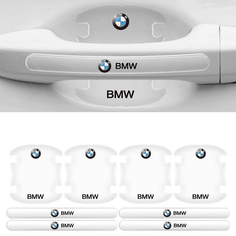 Bộ 8 Miếng Dán Trong Suốt Bảo Vệ Tay Nắm Cửa Xe Hơi BMW Chống Trầy Xước