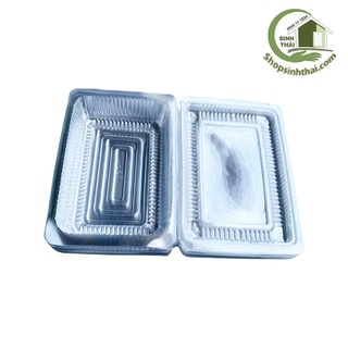 Hộp nhựa đựng thực phẩm trong suốt có nắp, dùng một lần - Lốc 10 cái