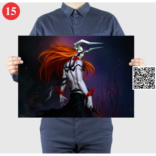 1414 Tấm Poster dán A3 Anime Bleach - Sứ Giả Thần Chết Áp Phích Dán Tường chống trầy, chống thấm nước, không phai màu dư