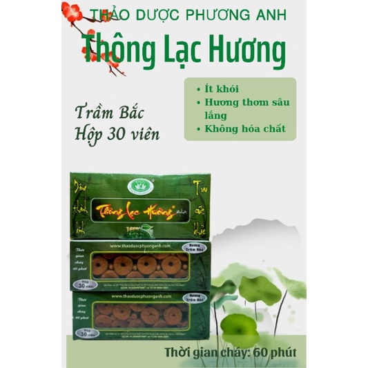 Combo 05 hộp trầm viên THÔNG LẠC HƯƠNG 30 viên/hộp kèm 1 lọ đốt trầm men rạn