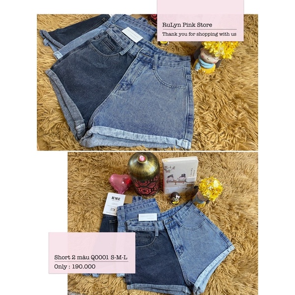 Quần Short Jeans 2 màu