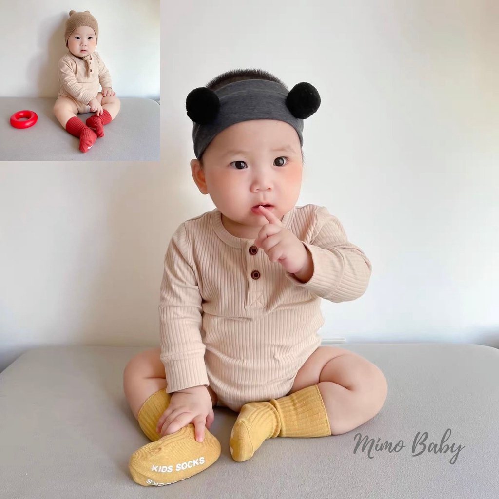 Tất vớ trơn cổ lỡ phong cách hàn quốc chống trơn trượt cho bé Mimo Baby T01