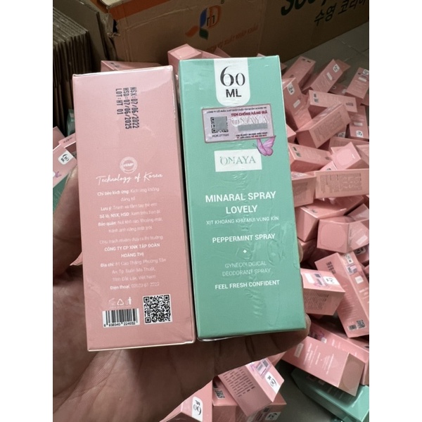 Xịt khoáng vùng kín onaya chai 60ml Minaral Spray Lovely