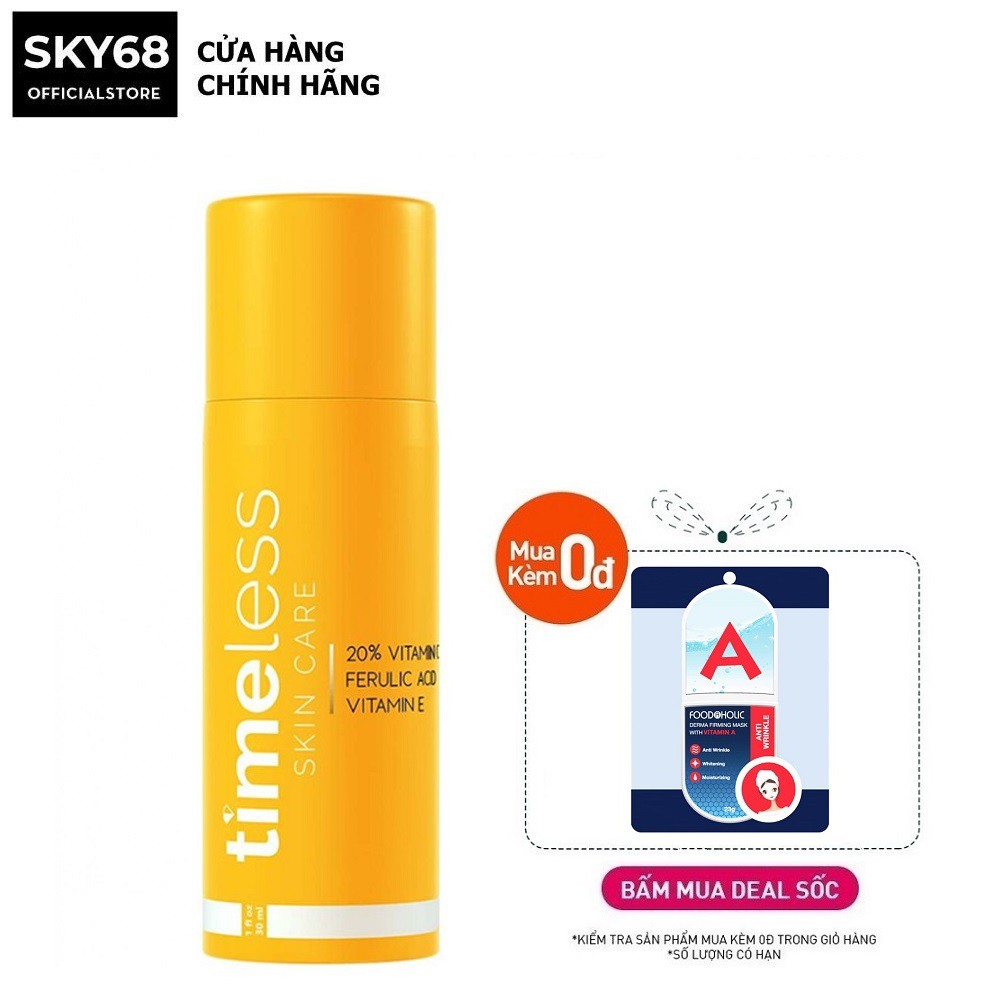 Tinh Chất Giảm Thâm Dưỡng Sáng Da ‪‬Timeless 20% Vitamin C + Vitamin E + Ferulic Acid Serum 30ml