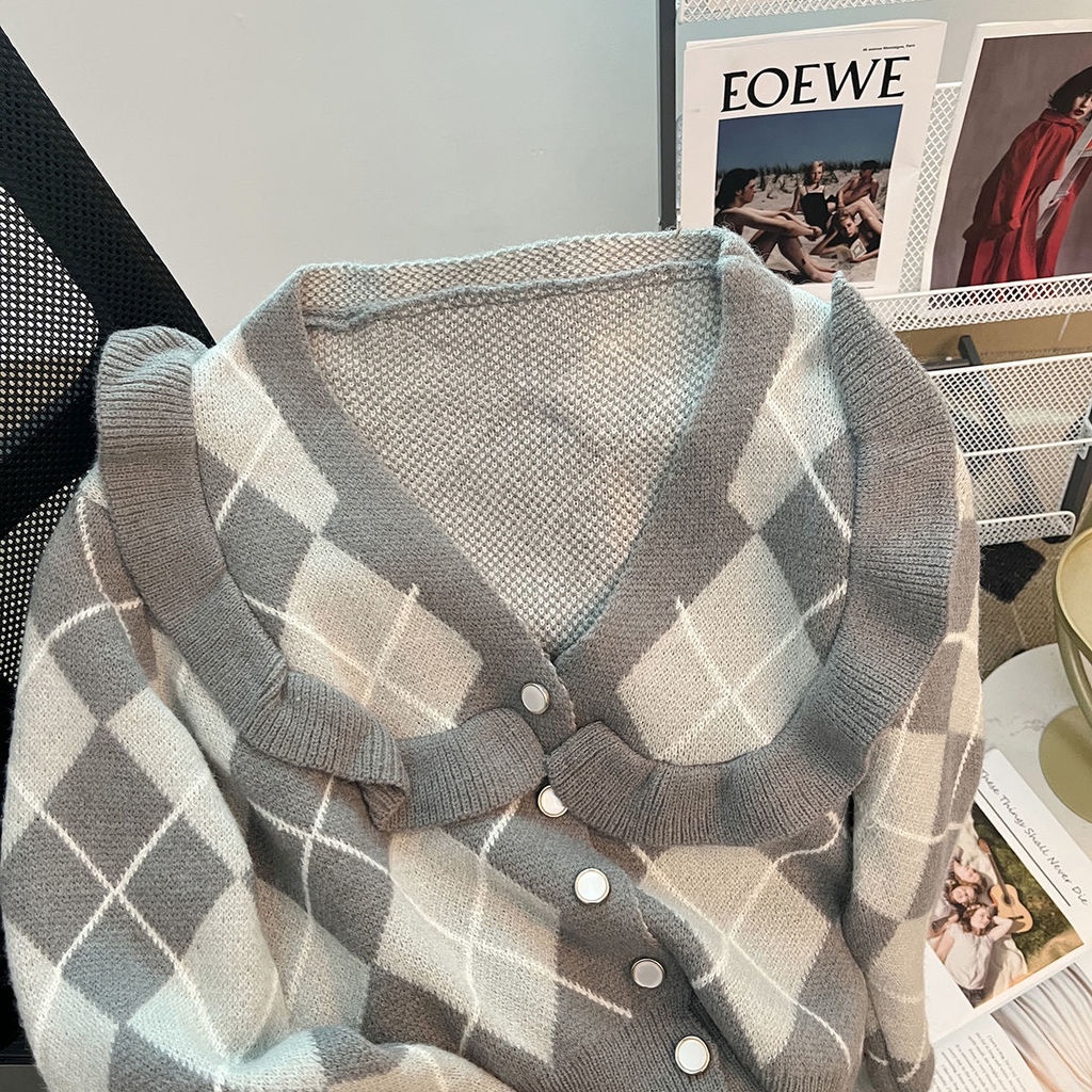 Áo Khoác cardigan Dệt Kim Cổ Búp Bê Thiết Kế Mới Thời Trang Mùa Thu Đông Dành Cho Nữ