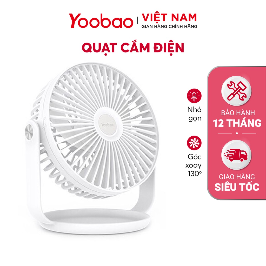 Quạt sạc mini để bàn Yoobao F2 PRO 10000mAh - Góc xoay 360 độ