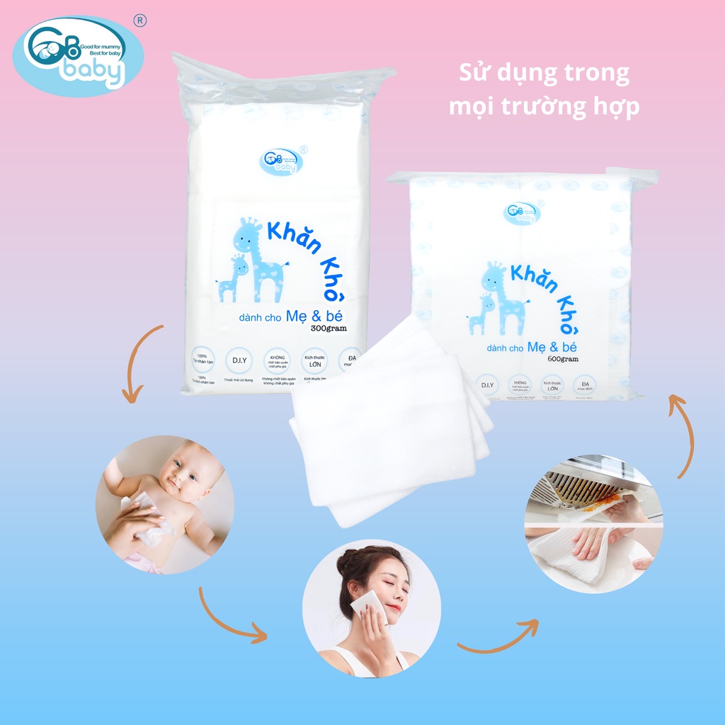 Khăn vải khô đa năng Gb baby cho mẹ bé bịch 300g 600g