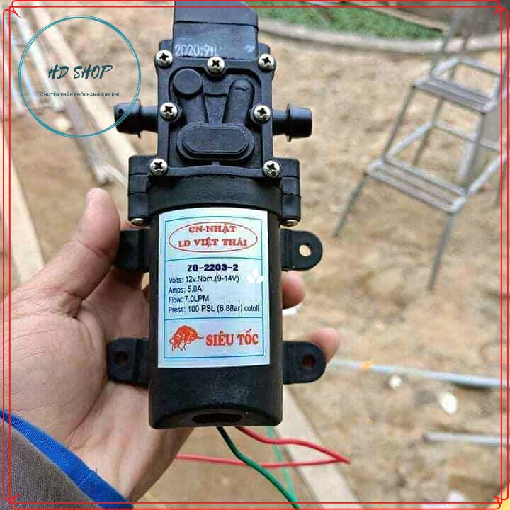 Máy bơm mini 12v Việt Thái dùng tưới cây, tăng áp, phun sương ...