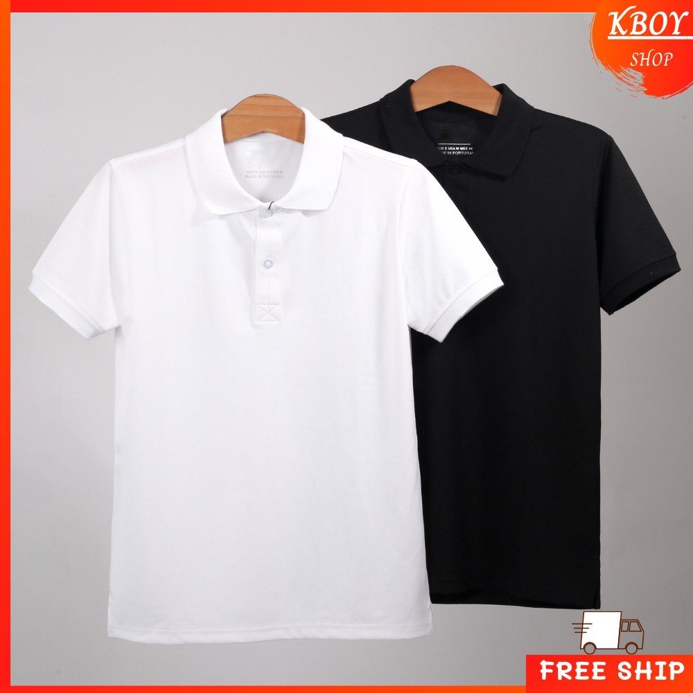 Áo Thun Polo Nam Kboy Shop Áo Thun Trơn giá rẻ cổ bẻ unisex Polyester form dáng ôm đẹp - AT03