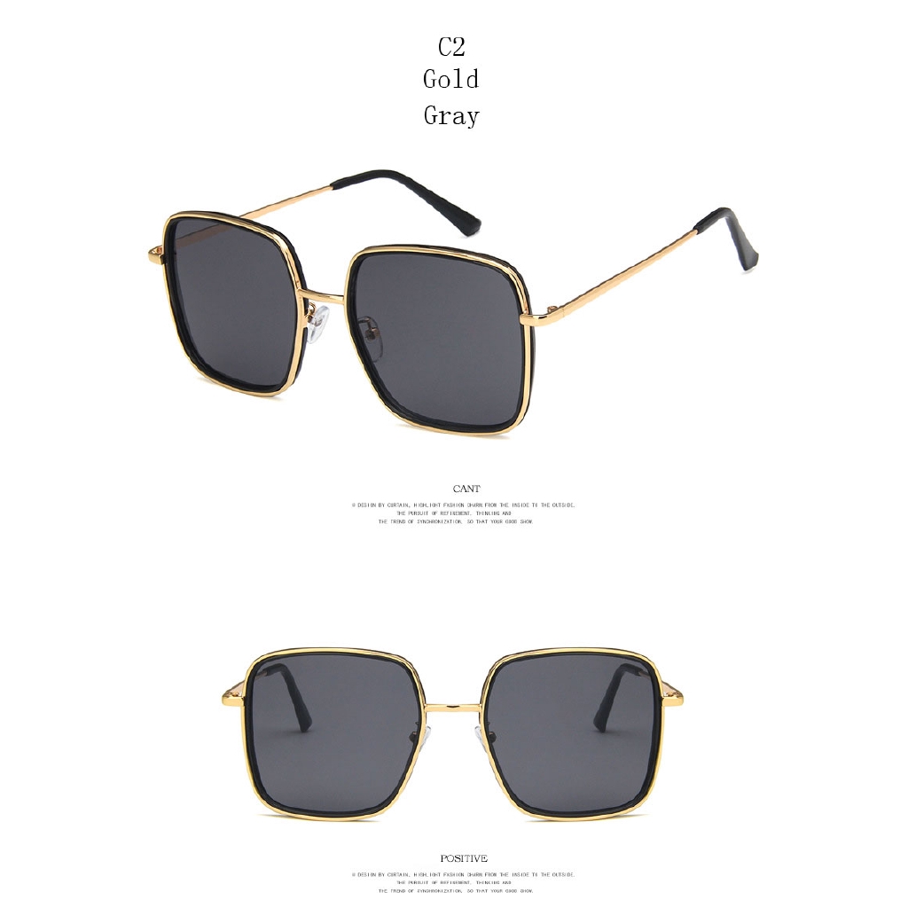 Kính Mát Samjune 6298 Gọng Vuông Chống Tia UV 400 Phong Cách Vintage Cho Nam Và Nữ