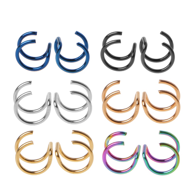 Khuyên Xỏ Mũi / Môi / Tai / Cơ Thể Không Cần Xỏ Lỗ Bằng Titan 2 Kiểu Helix