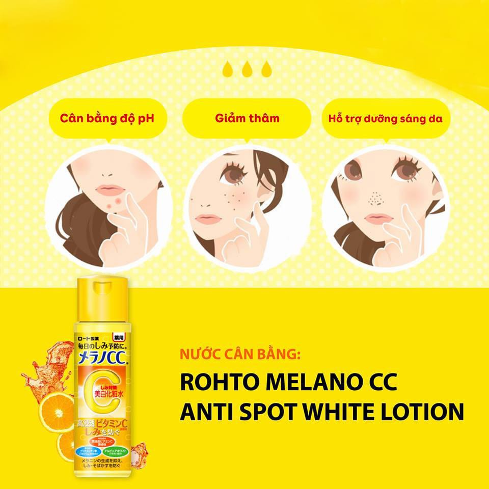 Nước hoa hồng Toner trắng da Melano CC Anti-Spot White Lotion