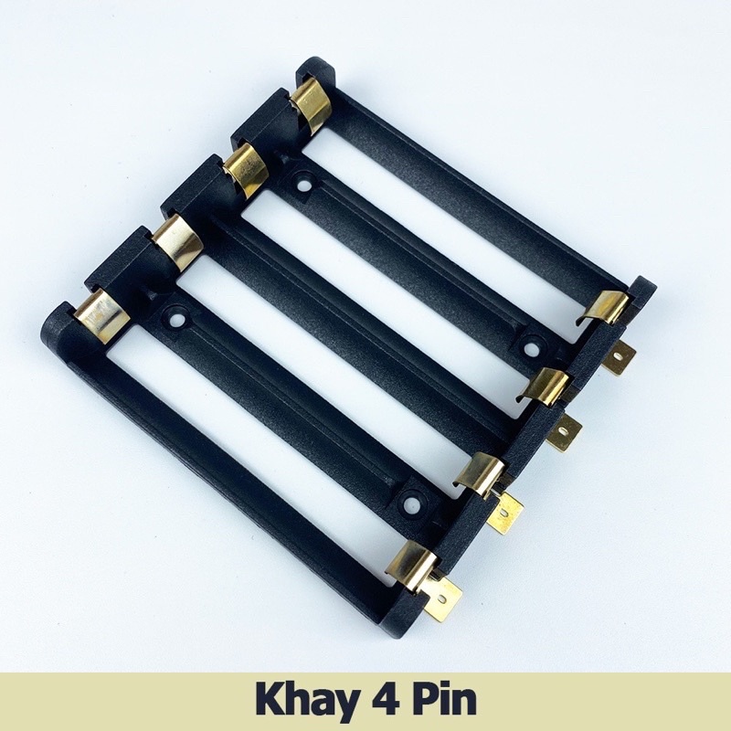 Đế gắn pin - khay pin - khay cân bằng pin 18650 - 4 cell mạ vàng,dễ dàng tháo lắp