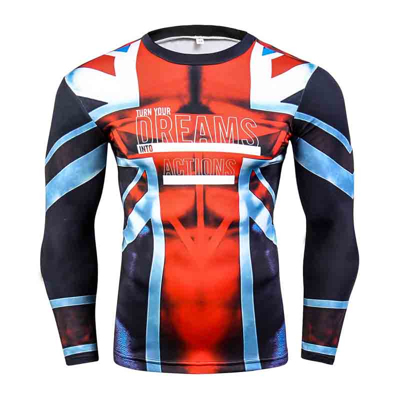 Áo thun HUQISHA tay dài in họa tiết 3D thời trang dành cho nam