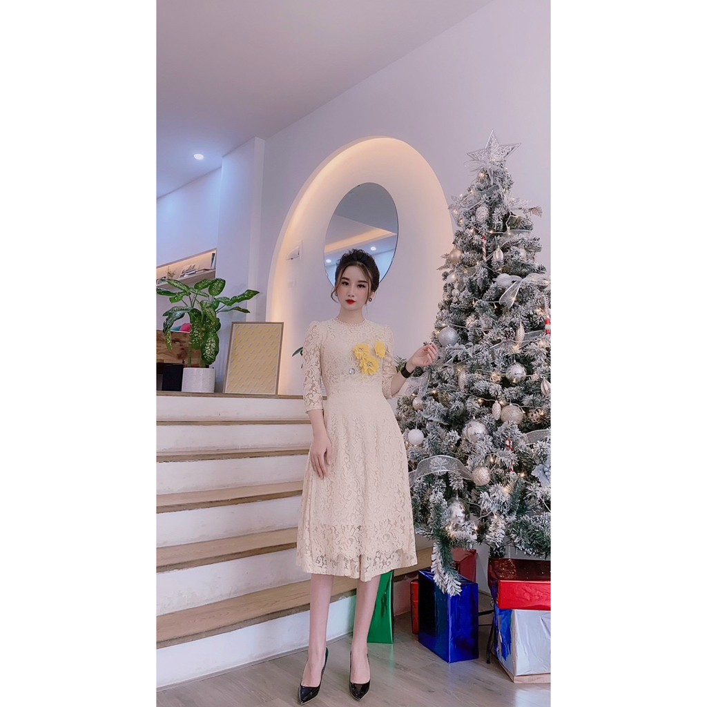 Áo Dài Cách Tân Cổ Ren Tay Lỡ Hàng Thiết Kế Kèm Chân Váy | BigBuy360 - bigbuy360.vn