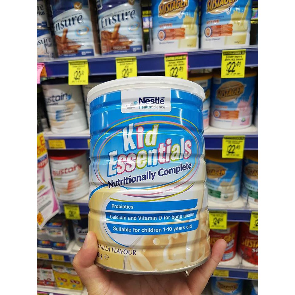 Sữa Kid Essentials Úc 800g vị Vani cho trẻ biếng ăn từ 1-10 tuổi