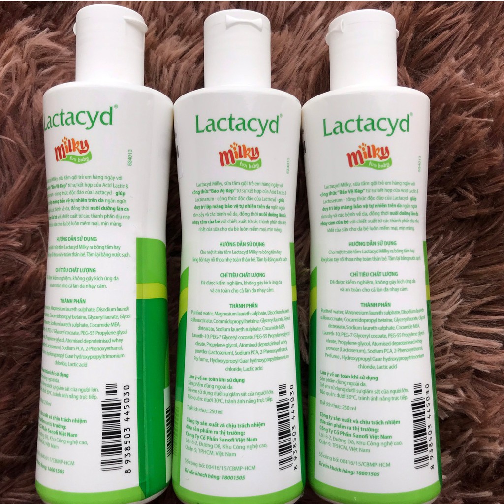 Sữa Tắm Gội  Cho Bé_Lactacyd Milky Loại 250Ml [Chính hãng] (1015 )