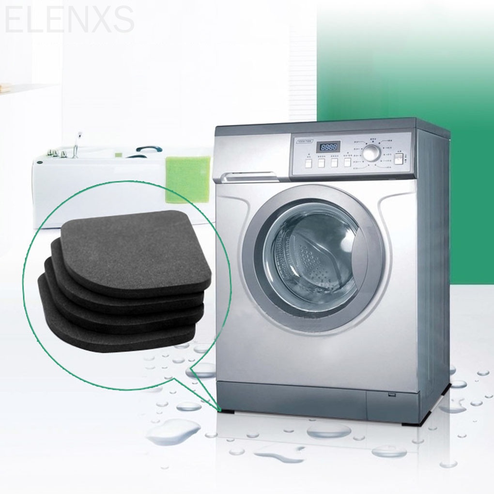 Set 4 Miếng Đệm Eva Màu Đen Đa Năng Chống Sốc Chống Trượt Không Gây Tiếng Ồn Cho Máy Giặt
