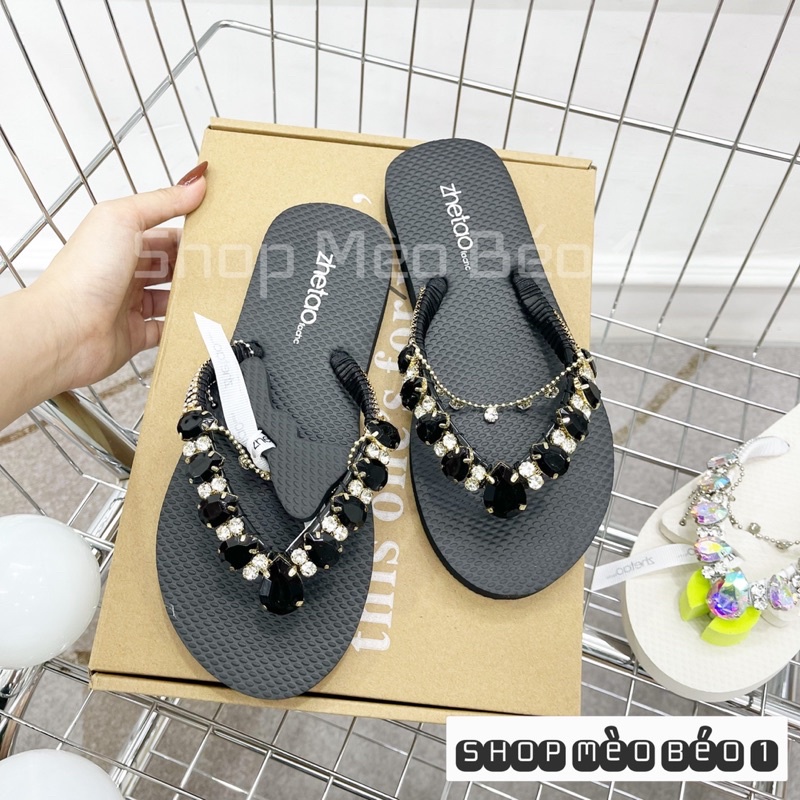 Dép kẹp xỏ ngón quai đá fullbox fullbox hàng quảng châu cao cấp