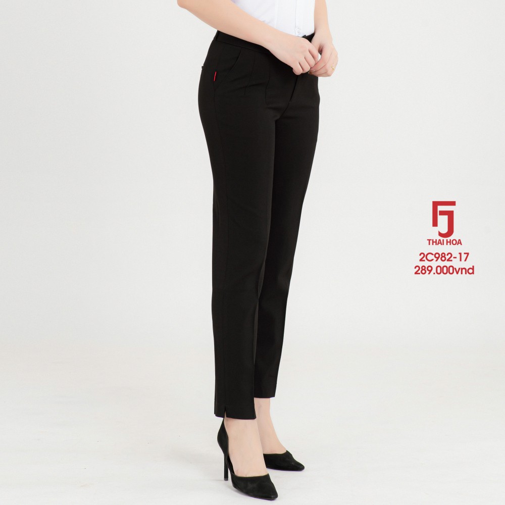 Quần Tây nữ Thái Hòa mã 2C982-17-01, quần âu nữ công sở 9 tấc, màu đen, chất liệu mềm ,trơn | BigBuy360 - bigbuy360.vn