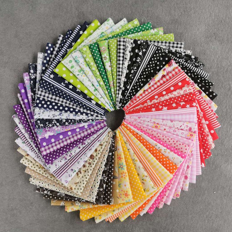 Set 7 Tấm Vải cotton 25cmx25cm Họa Tiết Hoa Tự May Vá