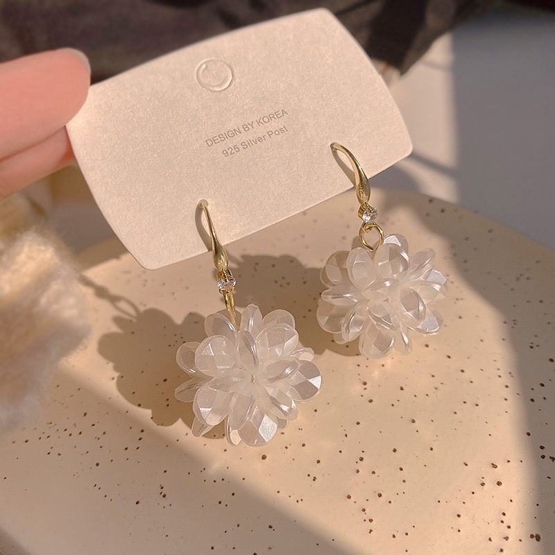 Bông Tai Mạ Bạc 925 Hình Hoa Đơn Giản Thời Trang Thu Đông Phong Cách Hàn Quốc