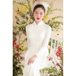 áo dài hỏi cưới tiệc trắng