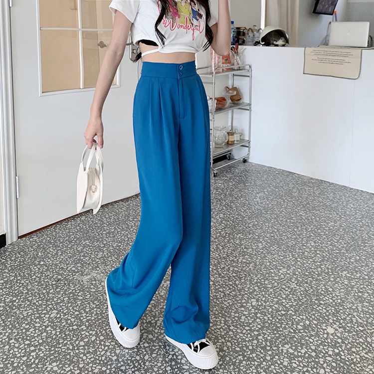 Quần SUXI ống rộng lưng cao co giãn thời trang mùa hè dễ phối đồ cho nữ