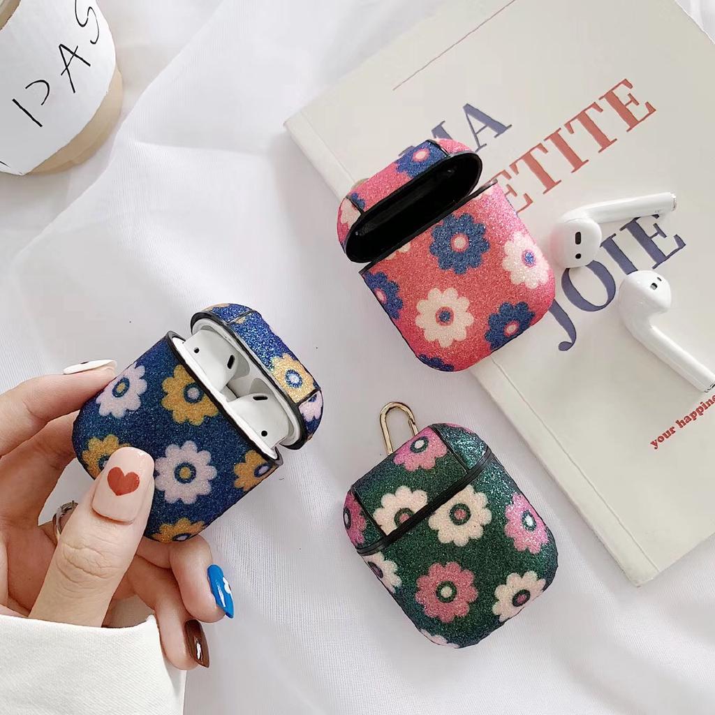 Beauty Watercolor Flowers Earphone Headset Accessories Protection Case for Airpods Wireless Bluetooth Headset Box