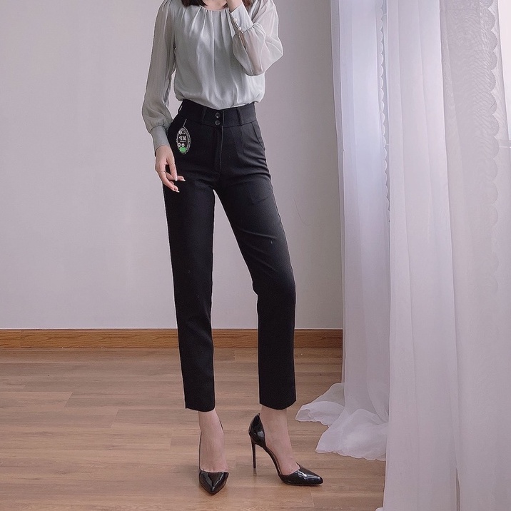 Quần tây công sở nữ lưng cao 2 nút 💯SIÊU ĐẸP💯 Kiểu quần baggy,vải tuyết mưa | BigBuy360 - bigbuy360.vn