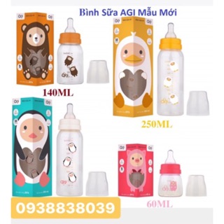 Bình sữa Agi PP MỚI màu ngẫu nhiên loại tốt 60ml 140ml 250ml