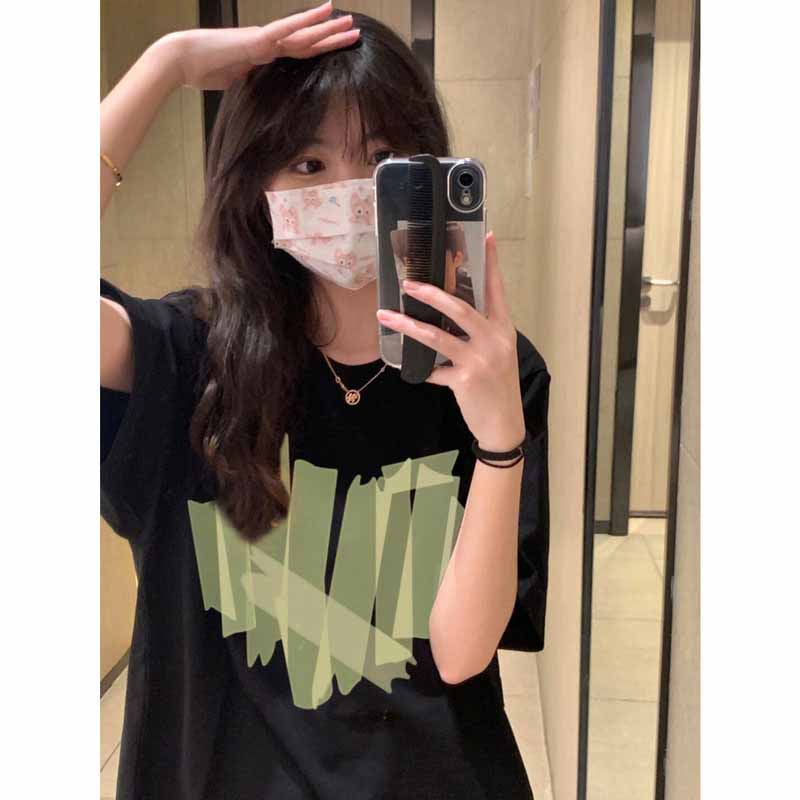 NRVP Áo thun tay ngắn cổ tròn bằng vải cotton 100% thời trang mùa hè dành cho nữ phong cách Hàn Quốc