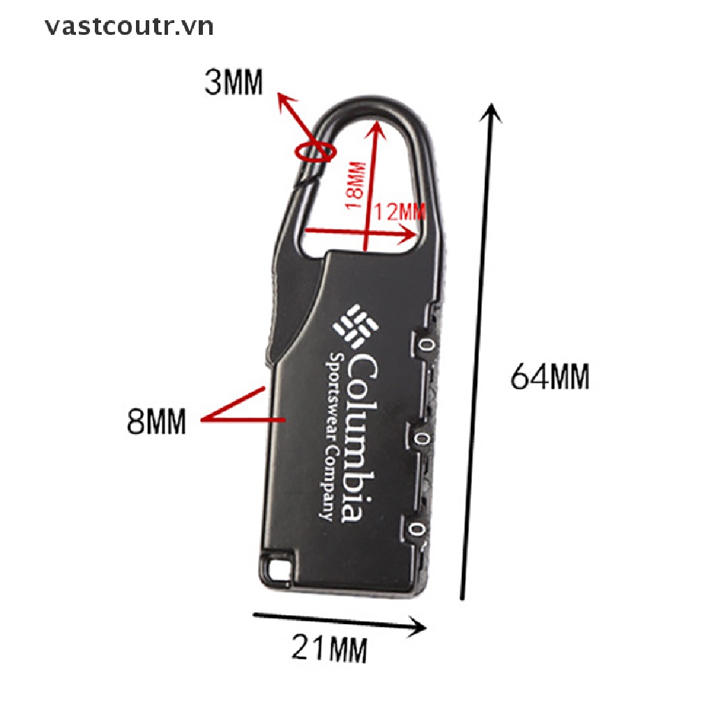 Ổ Khóa Số Bằng Hợp Kim Dùng Cho Vali Túi Xách