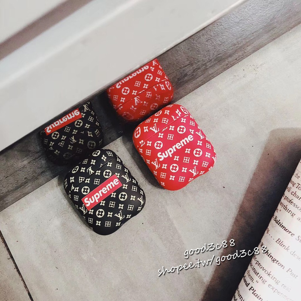 Vỏ bảo vệ hộp đựng tai nghe Airpods in tên các thương hiệu Louis Vuitton Supreme kiểu dáng sang trọng | BigBuy360 - bigbuy360.vn