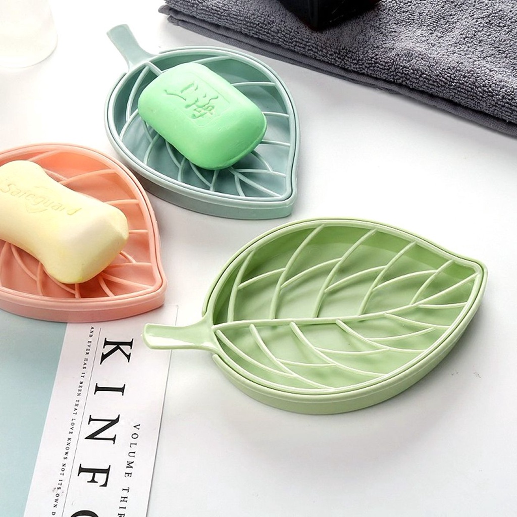 Giá Đỡ Xà Phòng Bằng Nhựa Hình Chiếc Lá Nhiều Màu Tiện Dụng Cho Nhà Tắm