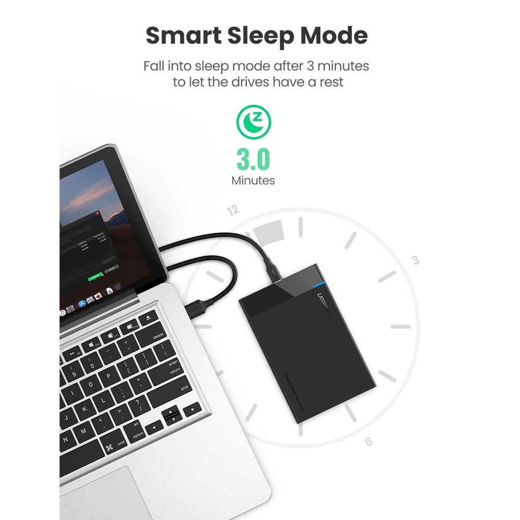 Hộp đựng ổ cứng SATA 2.5 inch USB Type C giao tiếp USB 3.0 cao cấp Ugreen 50743