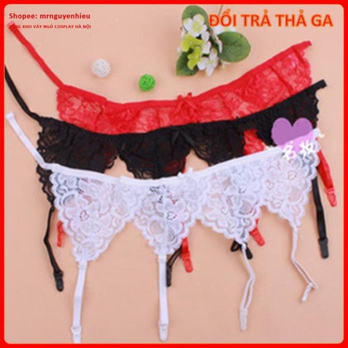 Bộ đồ lót ren 3 món - bikini, kẹp tất, tất lưới đùi - set bikini siêu sexy, gợi cảm - Set003 | BigBuy360 - bigbuy360.vn